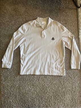 Isabel Marant Cream Long-Sleeve Polo with Small Chest Emblem